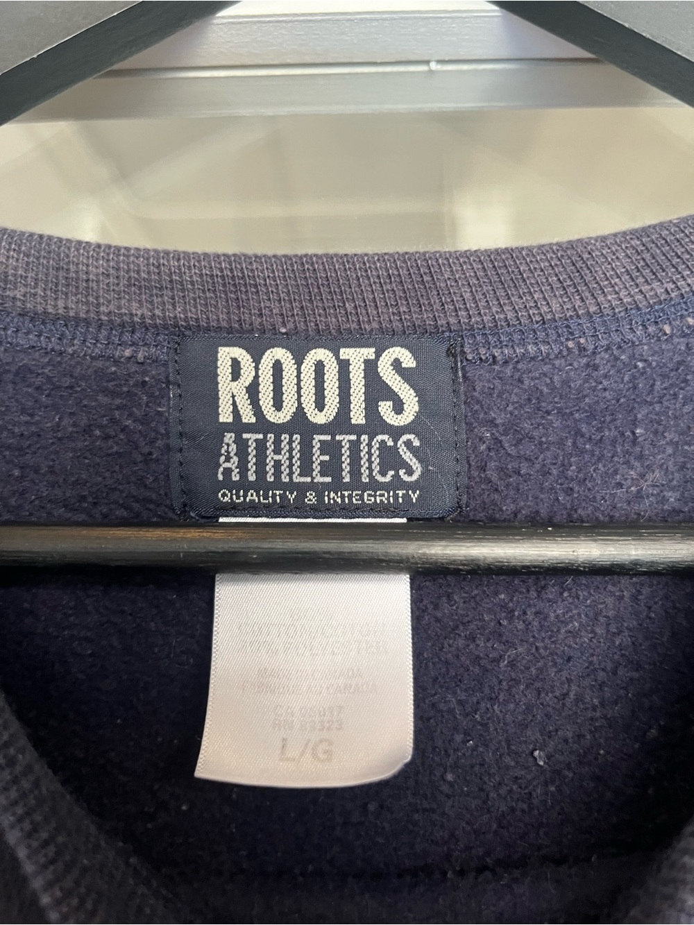 Roots Navy Crewneck with White Athletics Logo - Picture 3 of 4